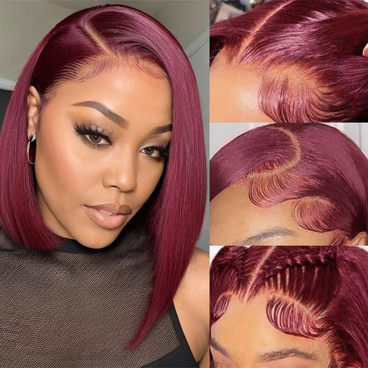 Vibrant Burgundy Bob Wig