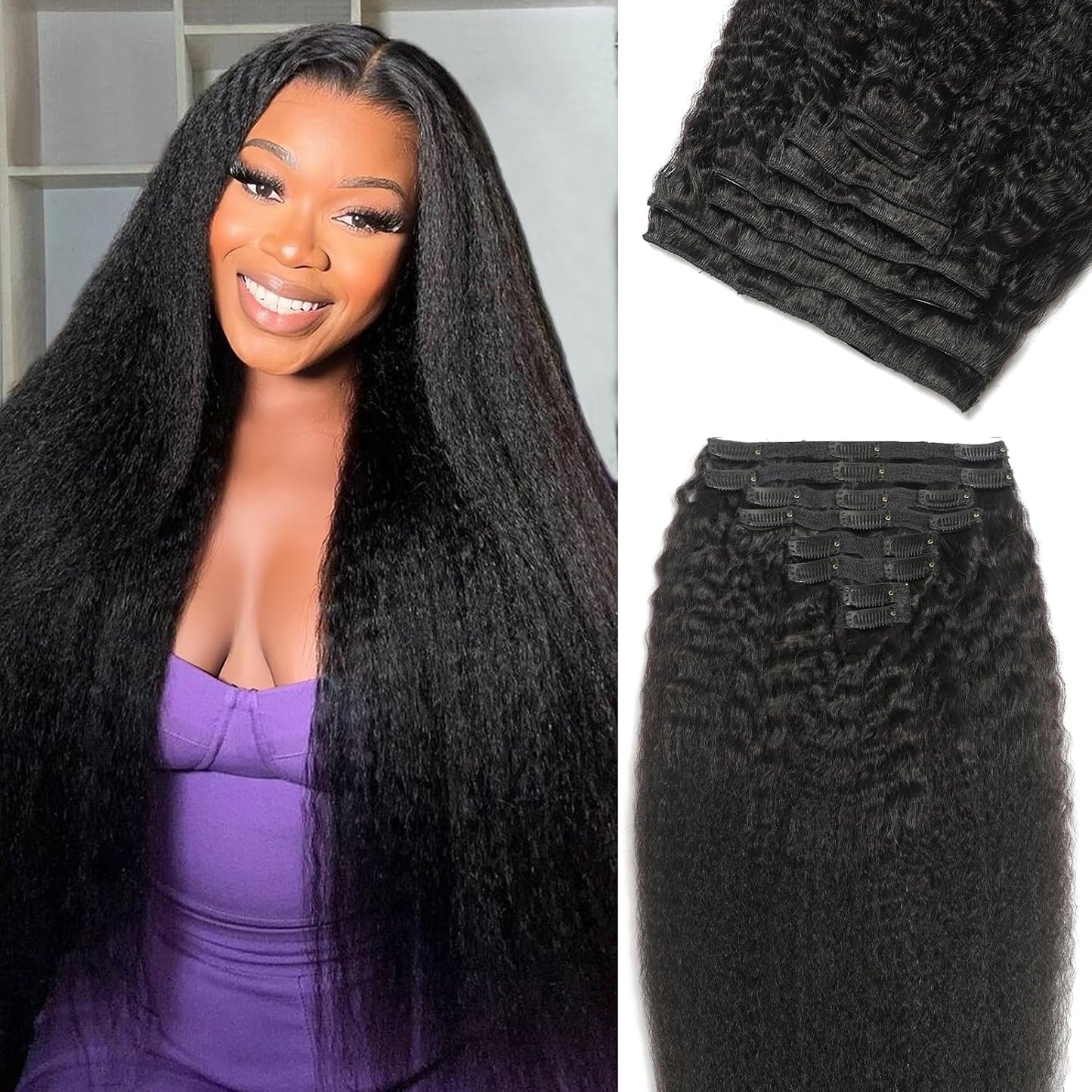 Seamless Kinky Hair Clip-Ins