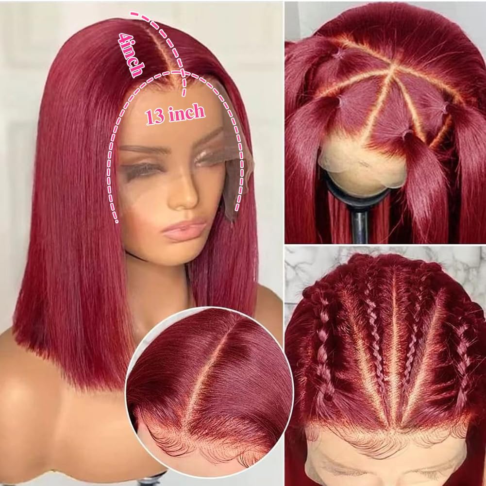 Vibrant Burgundy Bob Wig