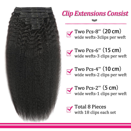 Seamless Kinky Hair Clip-Ins