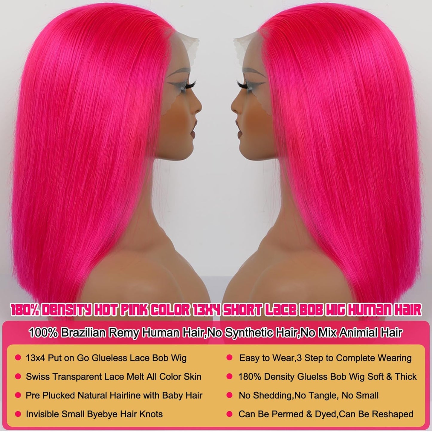 Vibrant Pink Bob Wig Magic