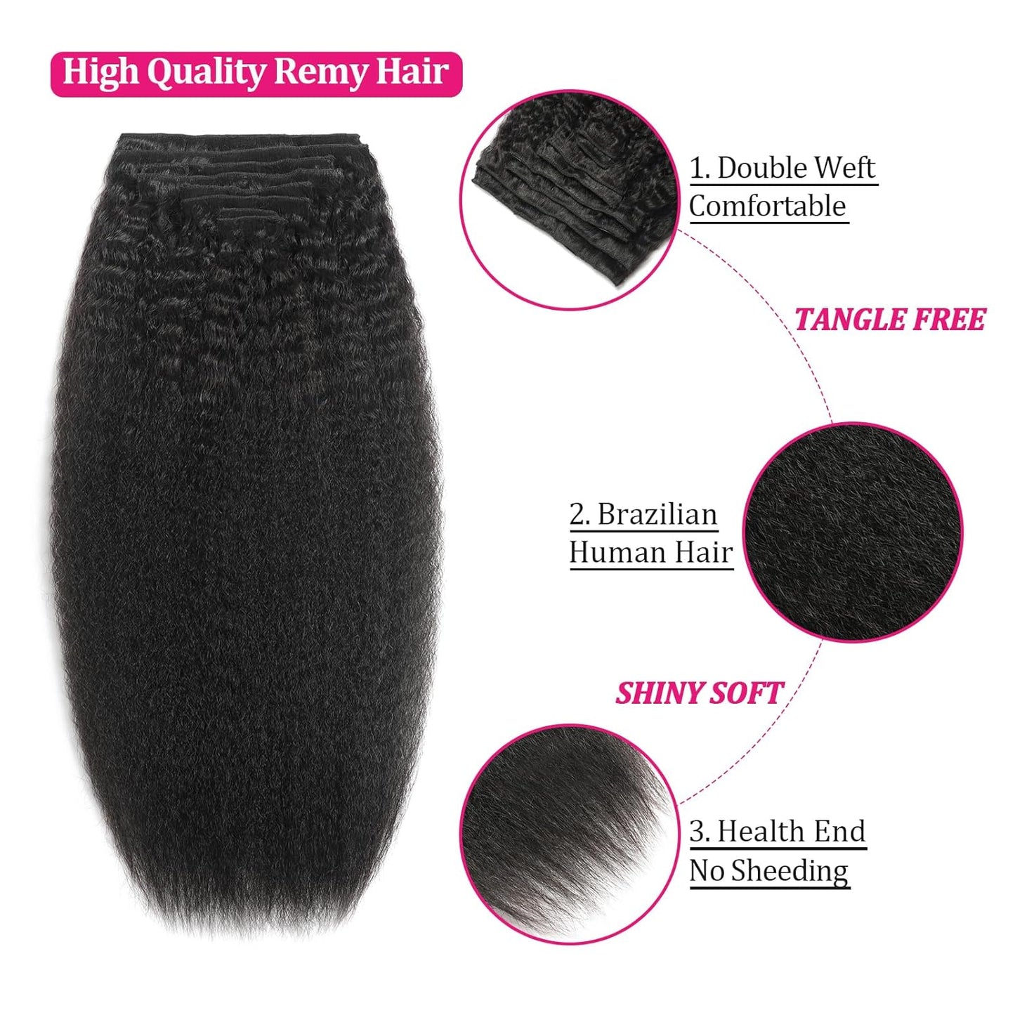 Seamless Kinky Hair Clip-Ins