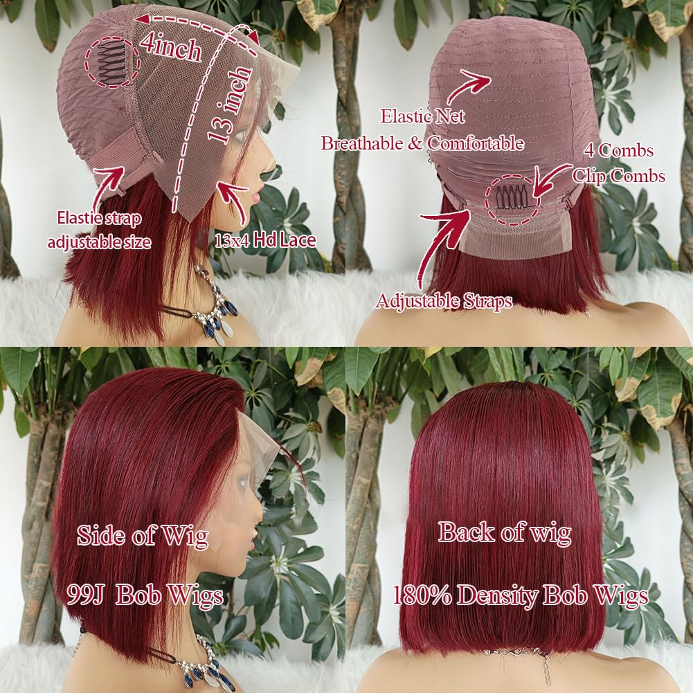 Vibrant Burgundy Bob Wig