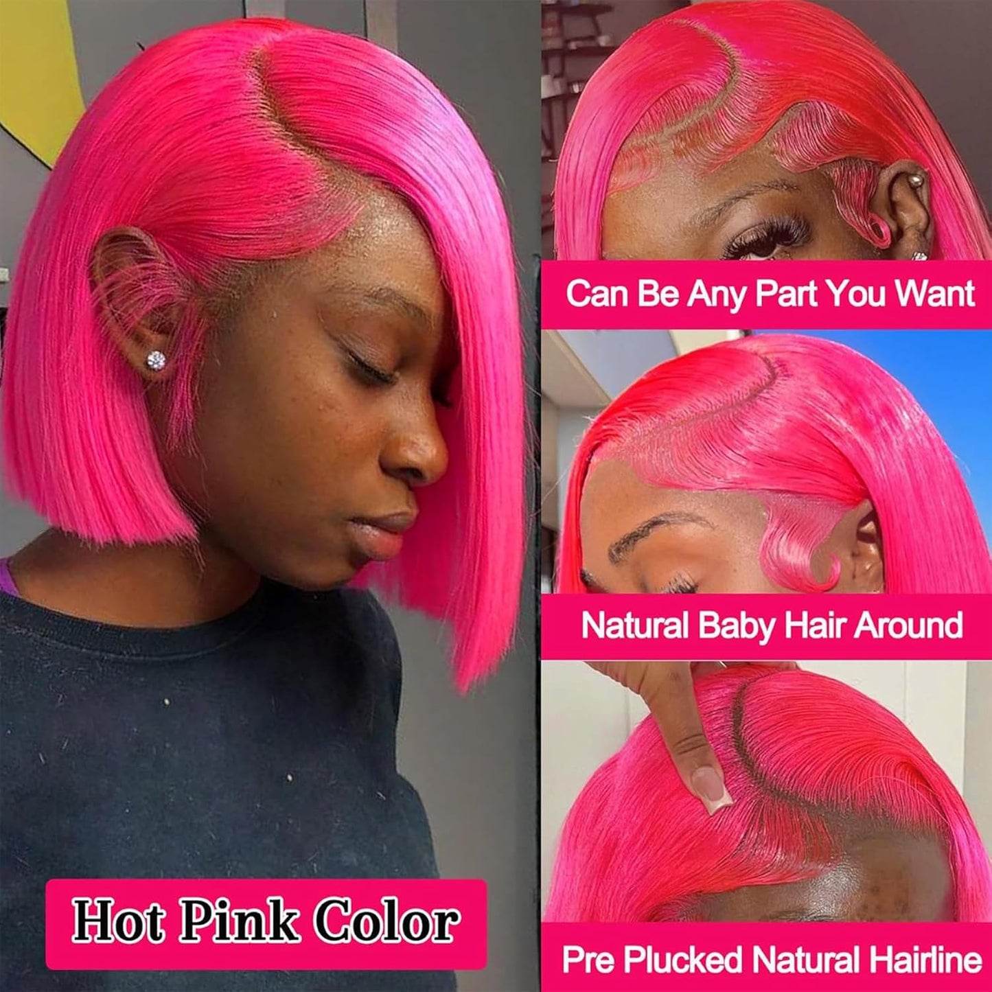 Vibrant Pink Bob Wig Magic