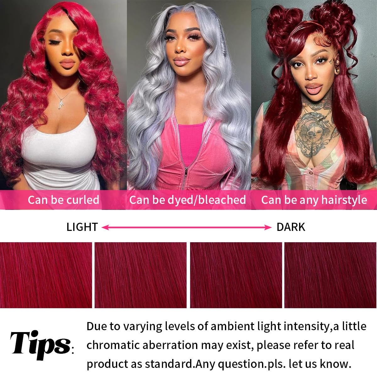 Vibrant Burgundy Wig Elegance